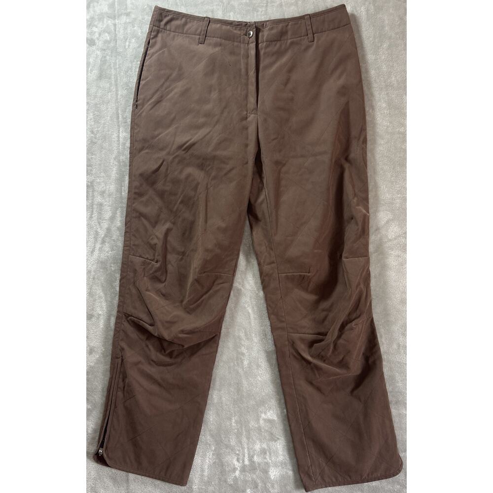 Vtg LL Bean Hiking Pants Womens 12 Petite Brown Quilted Lined Adventure Outdoor